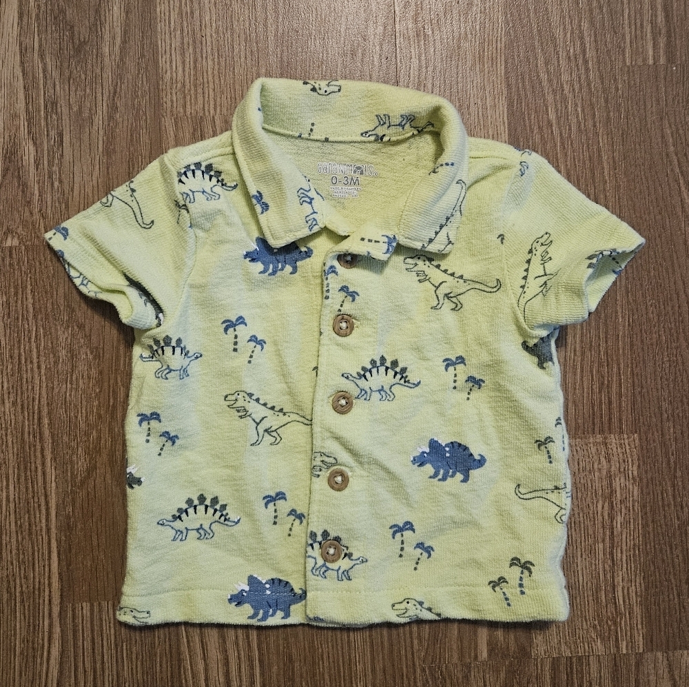 Garanimals Yellow Dinosaur Button Down Shirt